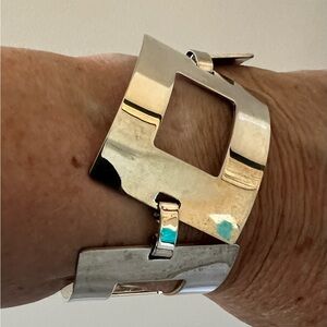 Silver Geometric Wearable Tech Bracelet